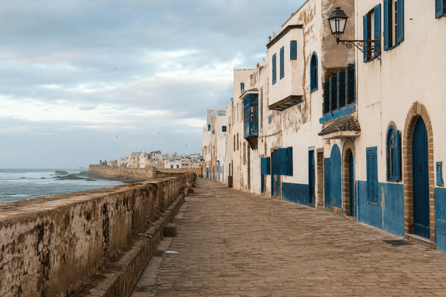 Essaouira's blue-and-white Atlantic ramparts and walkable seafront